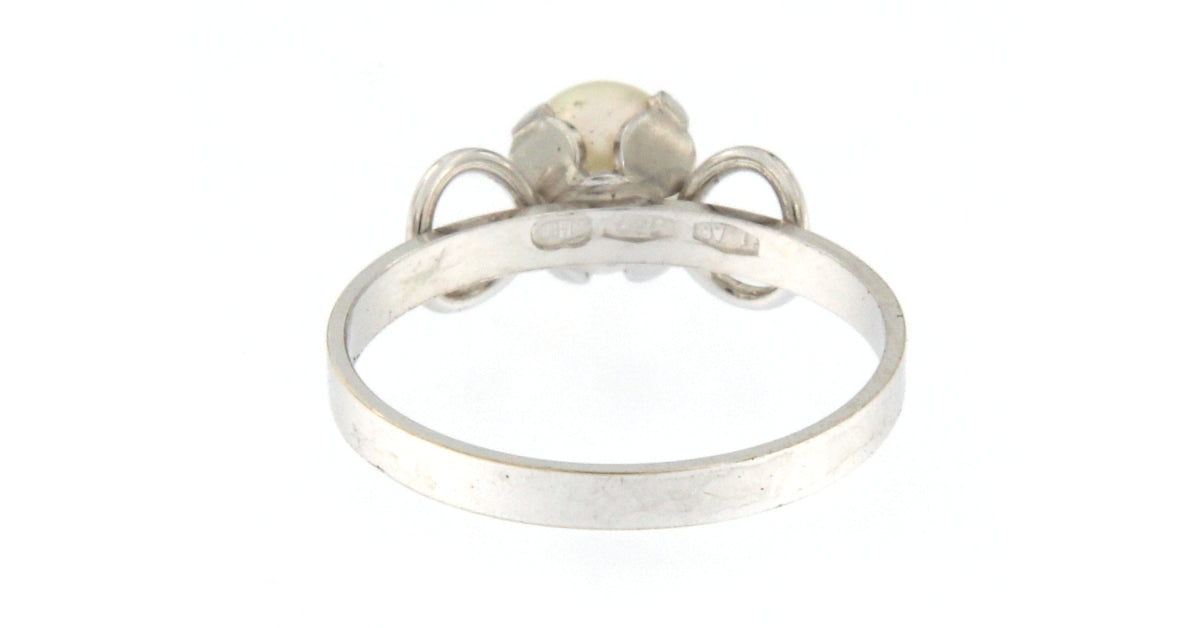 Anello Fiocco con Perla