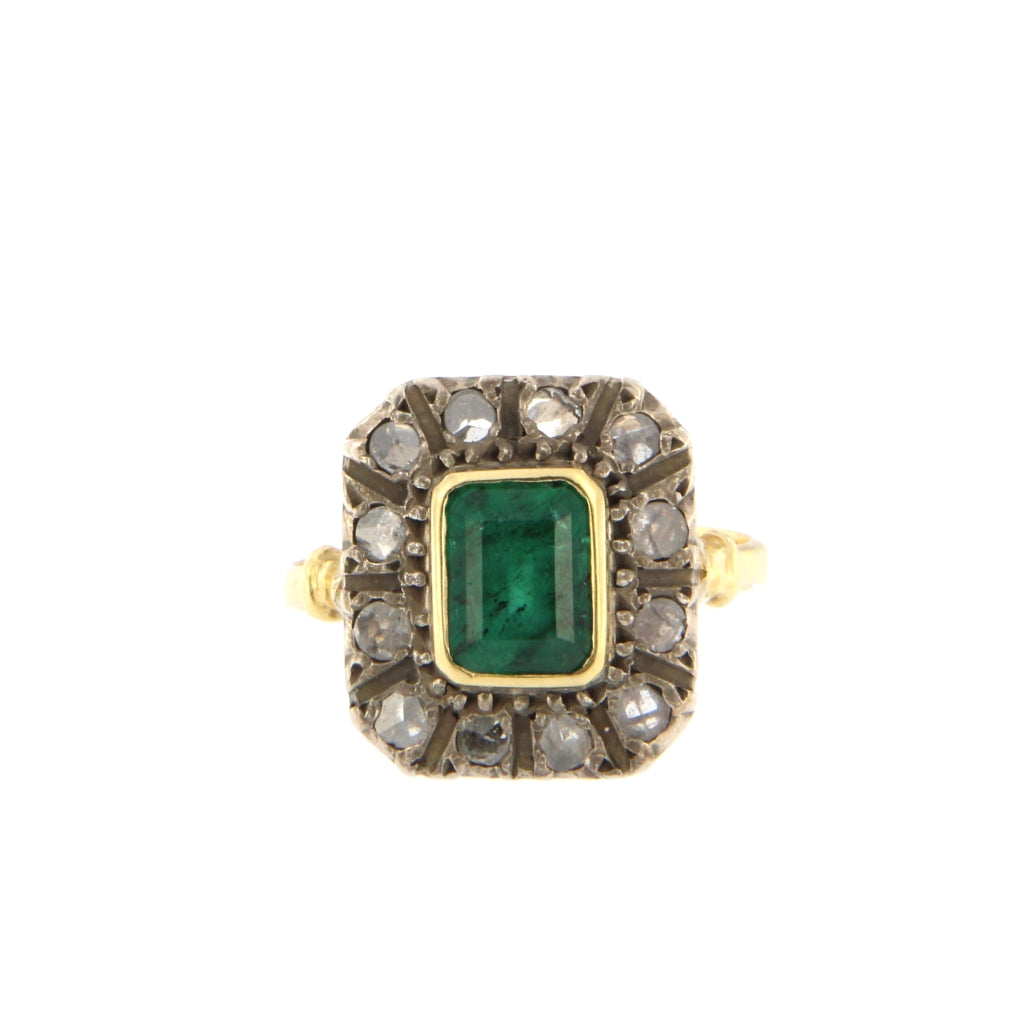 Anello Vintage con Smeraldo e Diamanti anni 40 (articolo non in saldo)