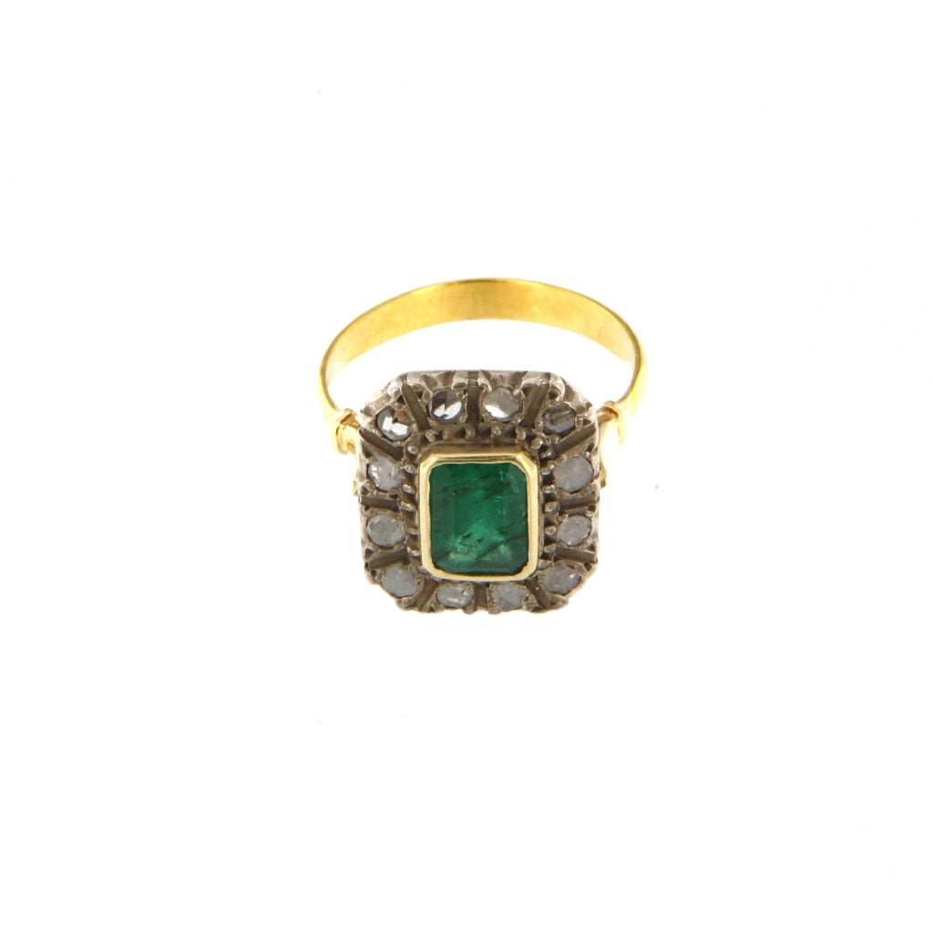 Anello Vintage con Smeraldo e Diamanti anni 40 (articolo non in saldo)