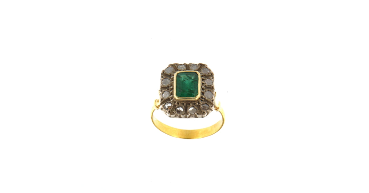 Anello Vintage con Smeraldo e Diamanti anni 40 (articolo non in saldo)