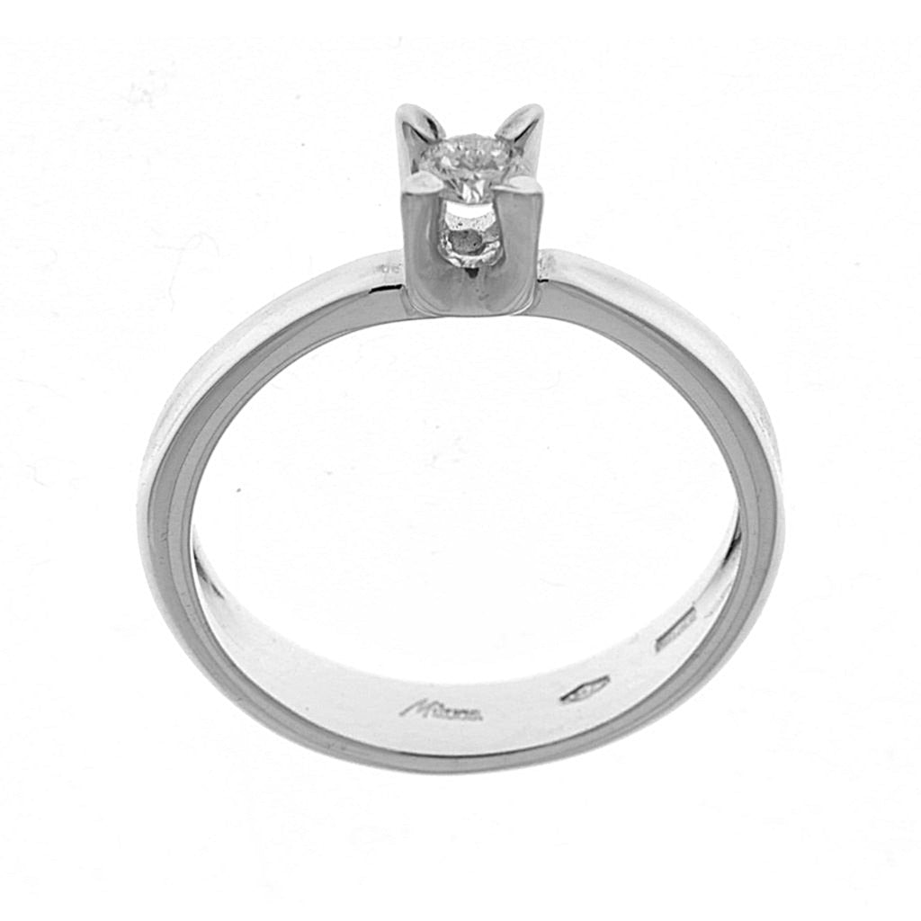 Miluna Anello Solitario con Diamante da 0,18 ct