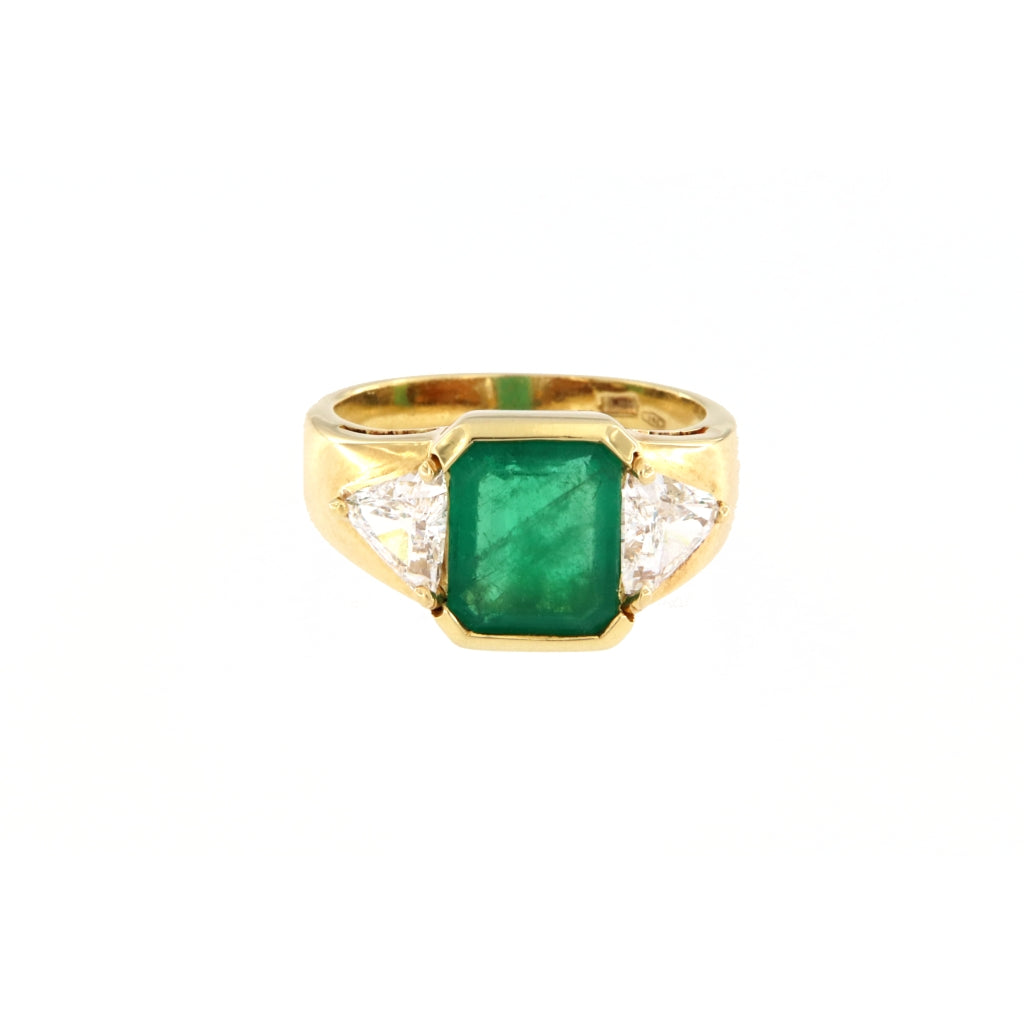 Anello Smeraldo da 2,1 CT e Diamanti da 1,4 CT (COL G/SI2) (Articolo non in Saldo)