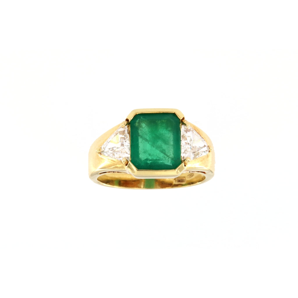 Anello Smeraldo da 2,1 CT e Diamanti da 1,4 CT (COL G/SI2) (Articolo non in Saldo)