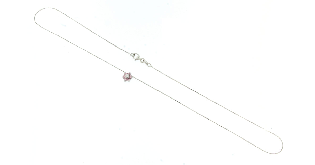 Collana Serpe con Fiore Rosa