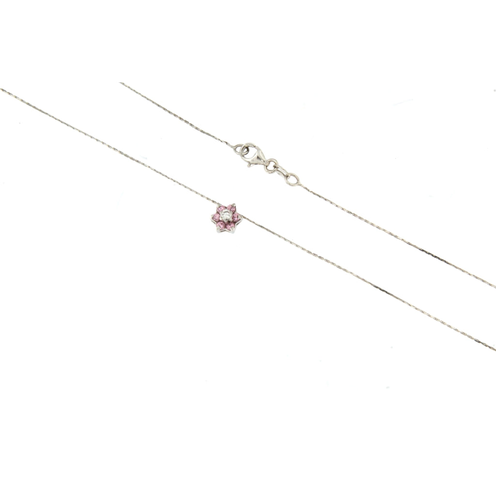 Collana Serpe con Fiore Rosa