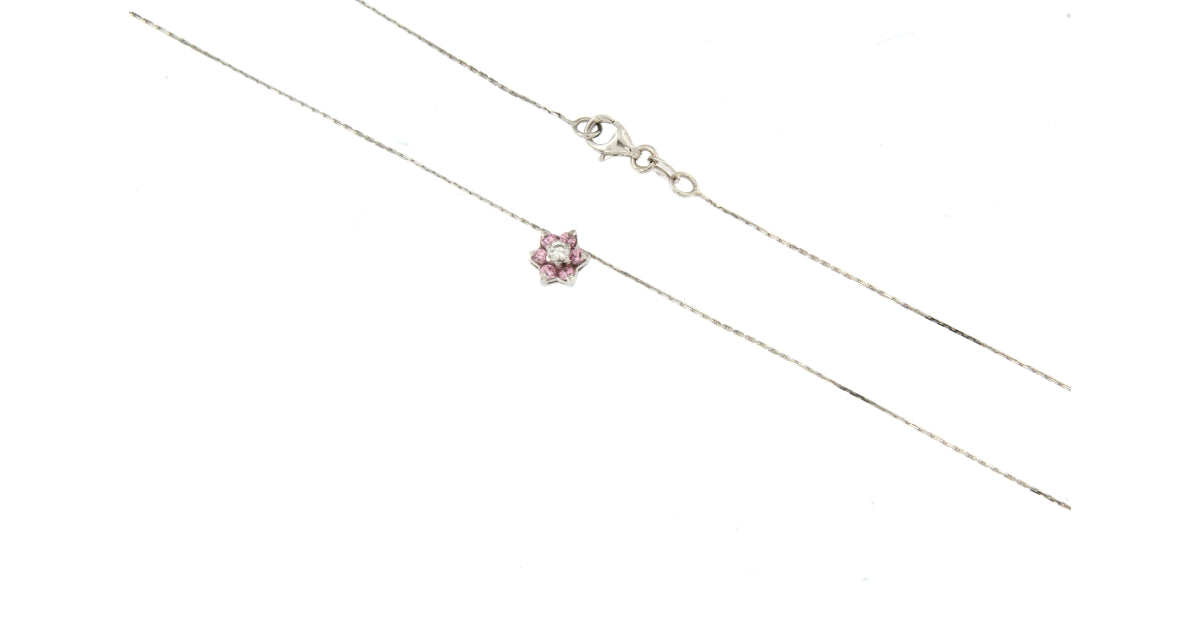 Collana Serpe con Fiore Rosa
