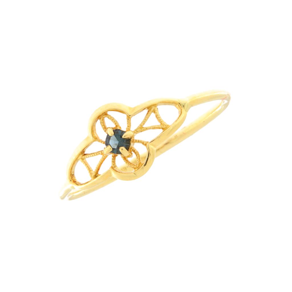 Anello Lavorato con Pietra Blu
