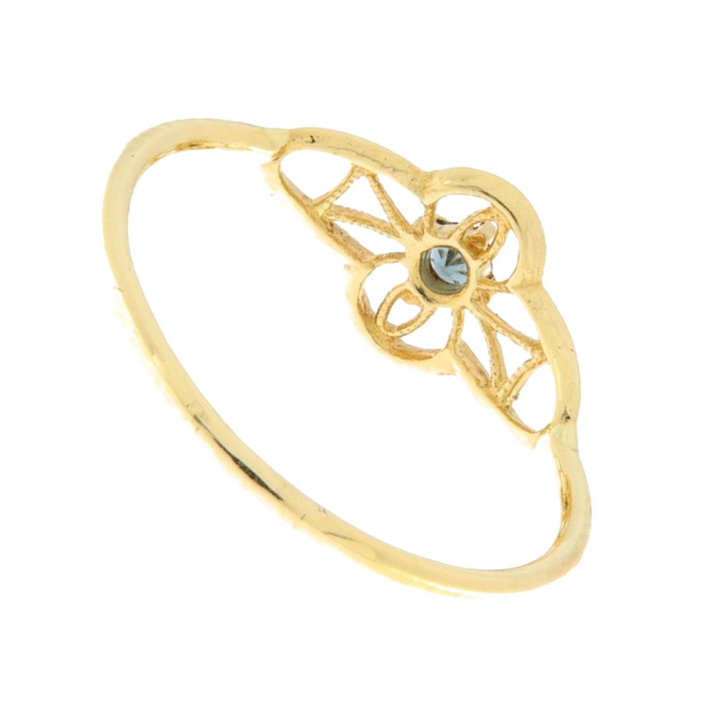 Anello Lavorato con Pietra Blu