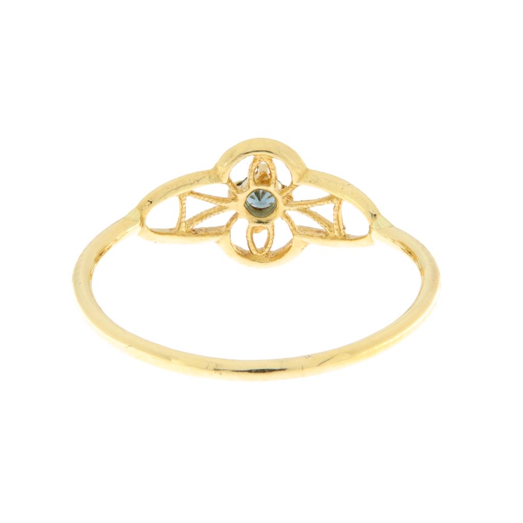 Anello Lavorato con Pietra Blu