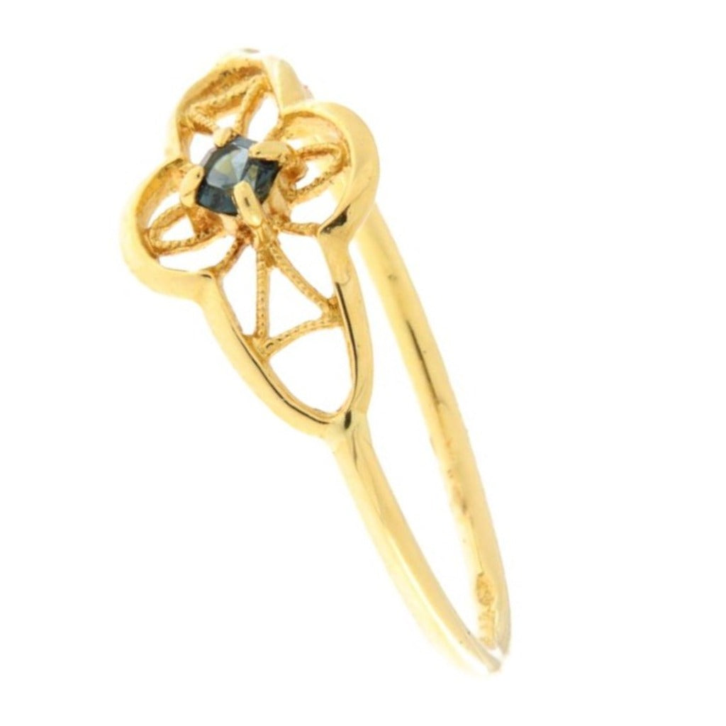 Anello Lavorato con Pietra Blu