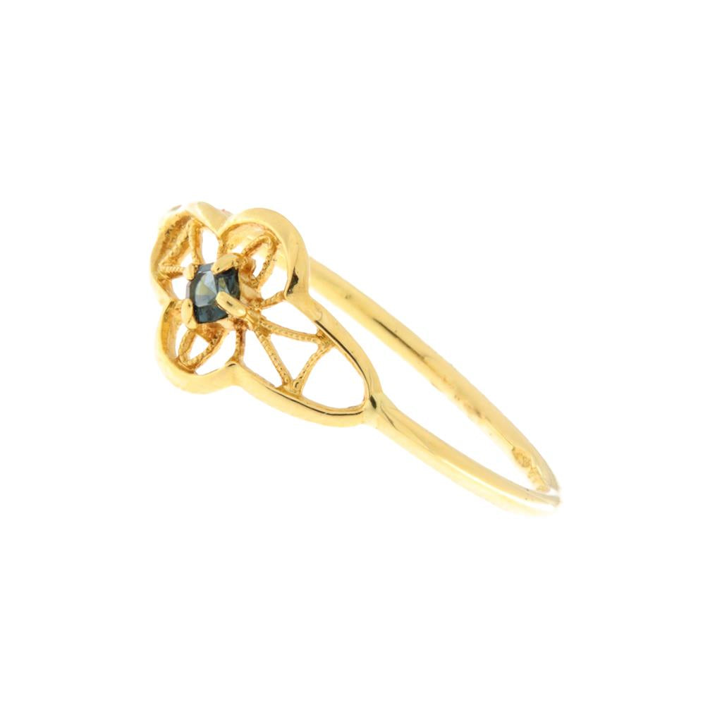 Anello Lavorato con Pietra Blu