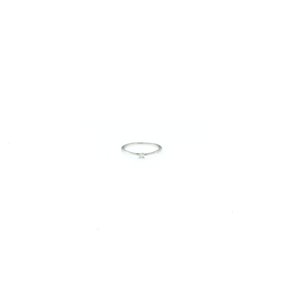Anello Solitario Pietra Bianca