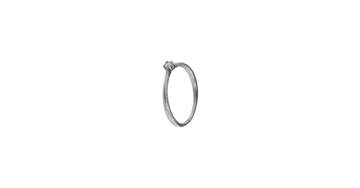 Anello Solitario Pietra Bianca