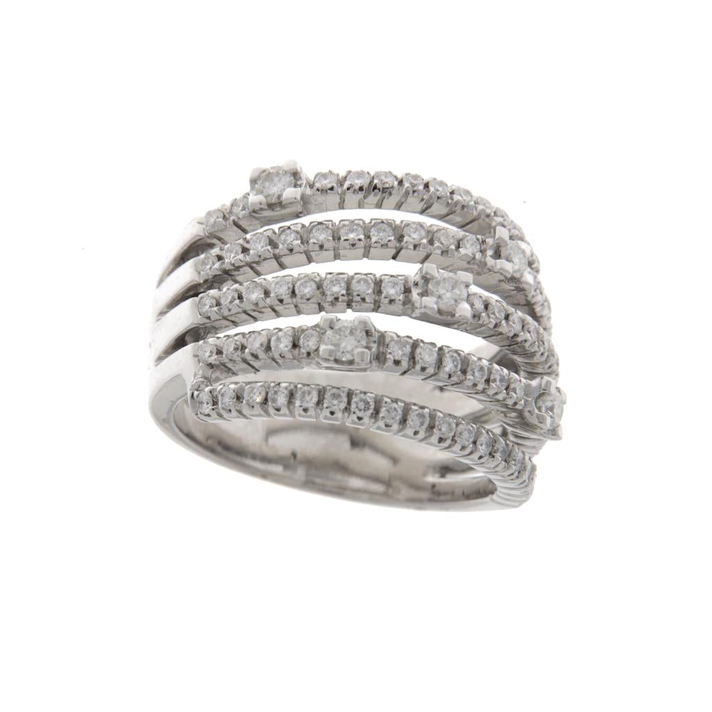 Anello Spirale con Diamanti e Stelle di Diamanti (articolo non in saldo)