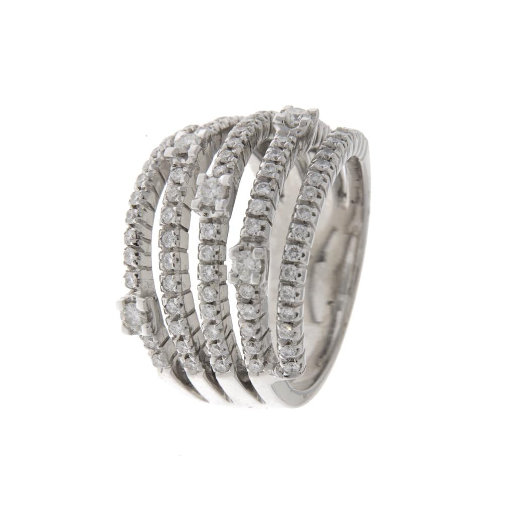 Anello Spirale con Diamanti e Stelle di Diamanti (articolo non in saldo)