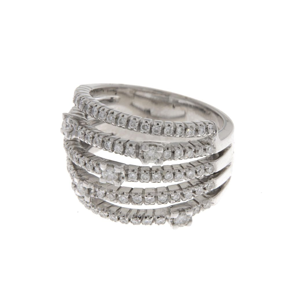 Anello Spirale con Diamanti e Stelle di Diamanti (articolo non in saldo)