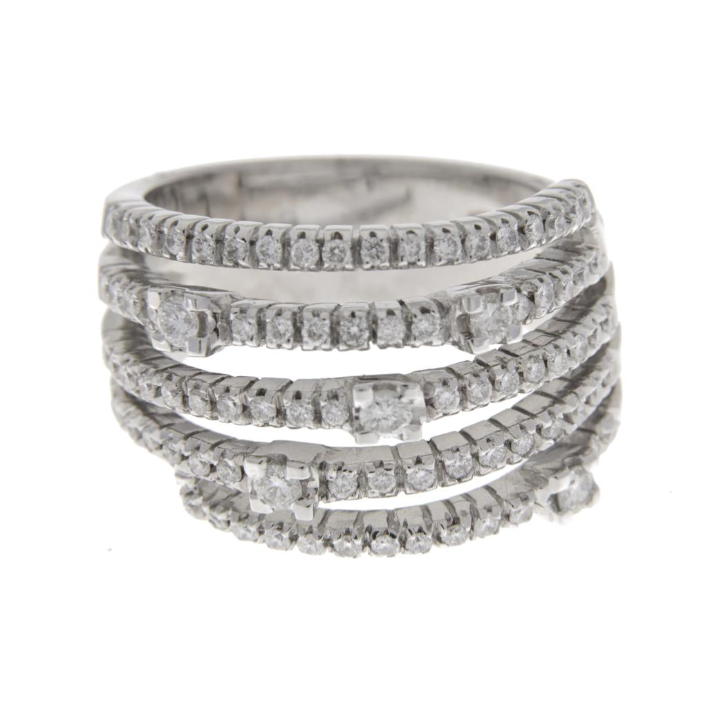 Anello Spirale con Diamanti e Stelle di Diamanti (articolo non in saldo)
