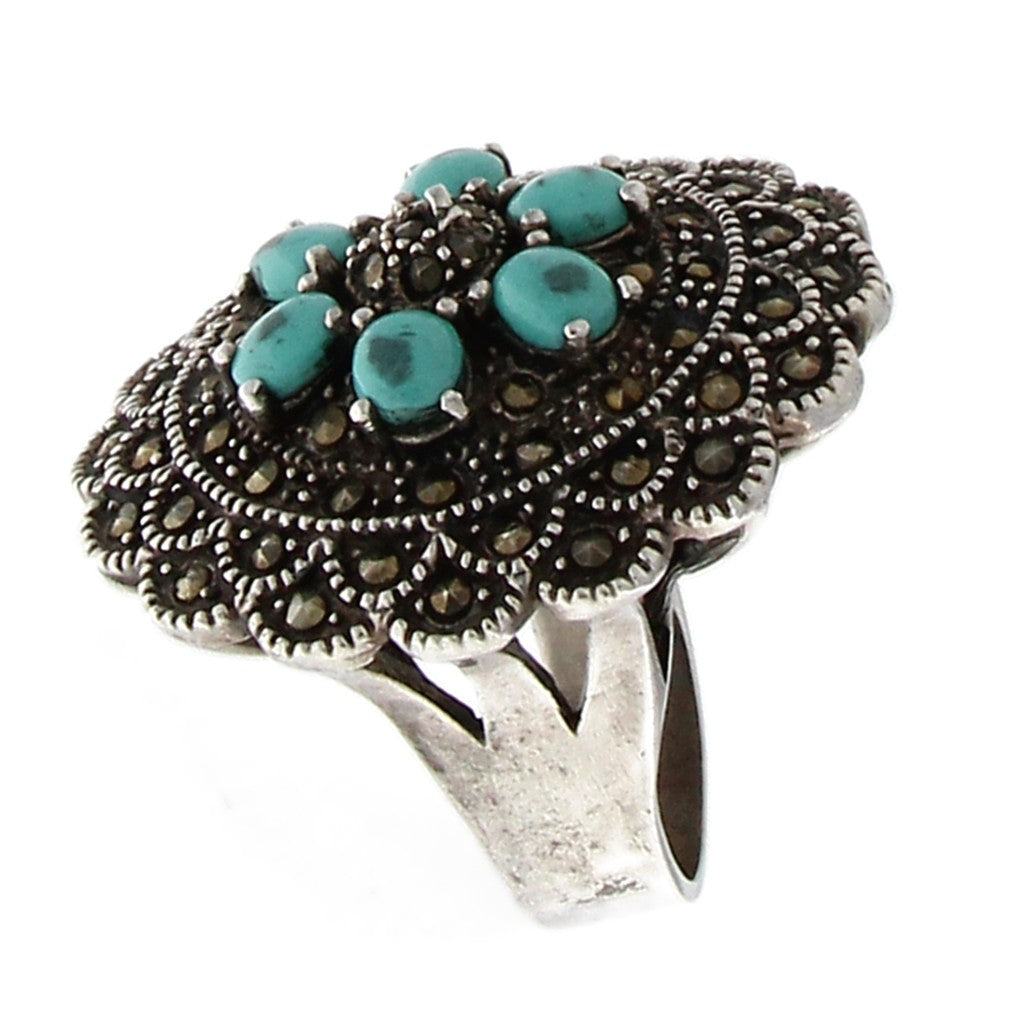 Anello in Argento: Vintage Art Decò Floreale