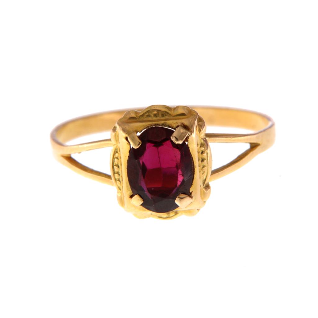Anello Rettangolo con Granato