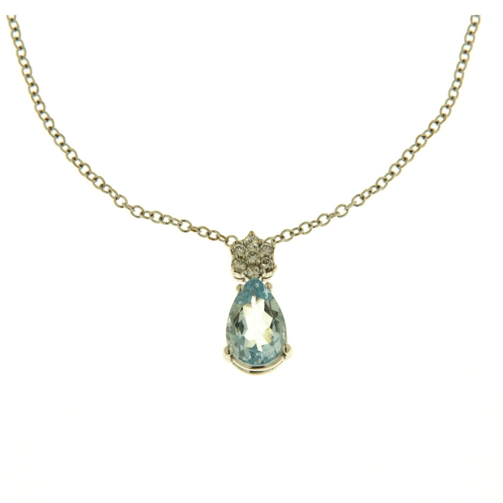 Collana Rolò e Ciondolo Goccia Celeste
