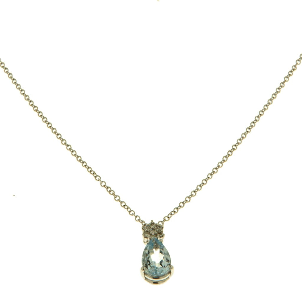 Collana Rolò e Ciondolo Goccia Celeste