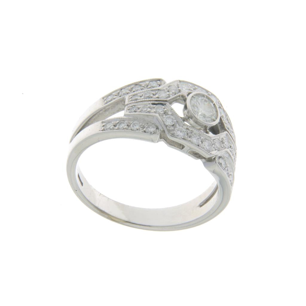 Anello Vintage anni 70 con pavè di diamanti (Articolo non in Saldo)