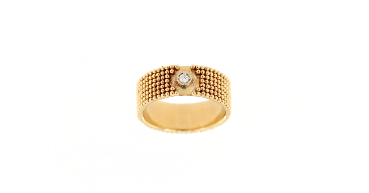 Anello Fascia con Diamante da 0,05 CT