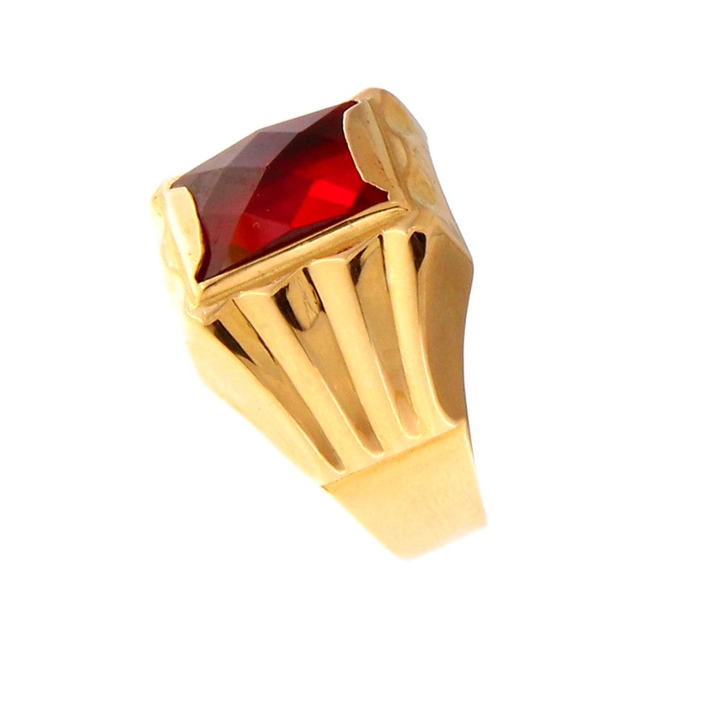 Anello Sigillo con Pietra Rossa