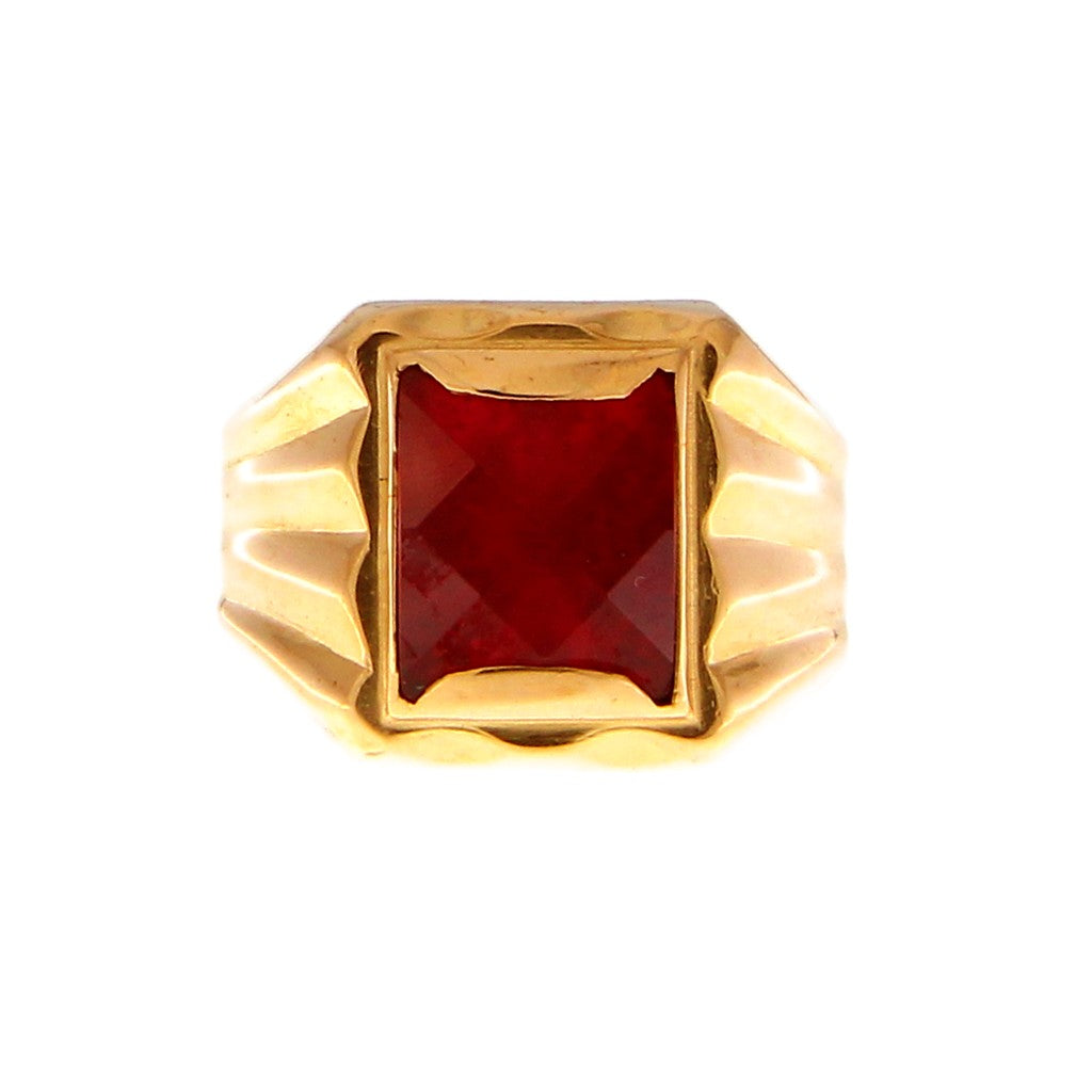 Anello Sigillo con Pietra Rossa