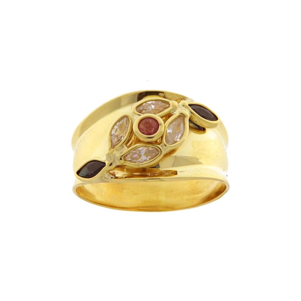 Anello Fascia Pietre Colorate