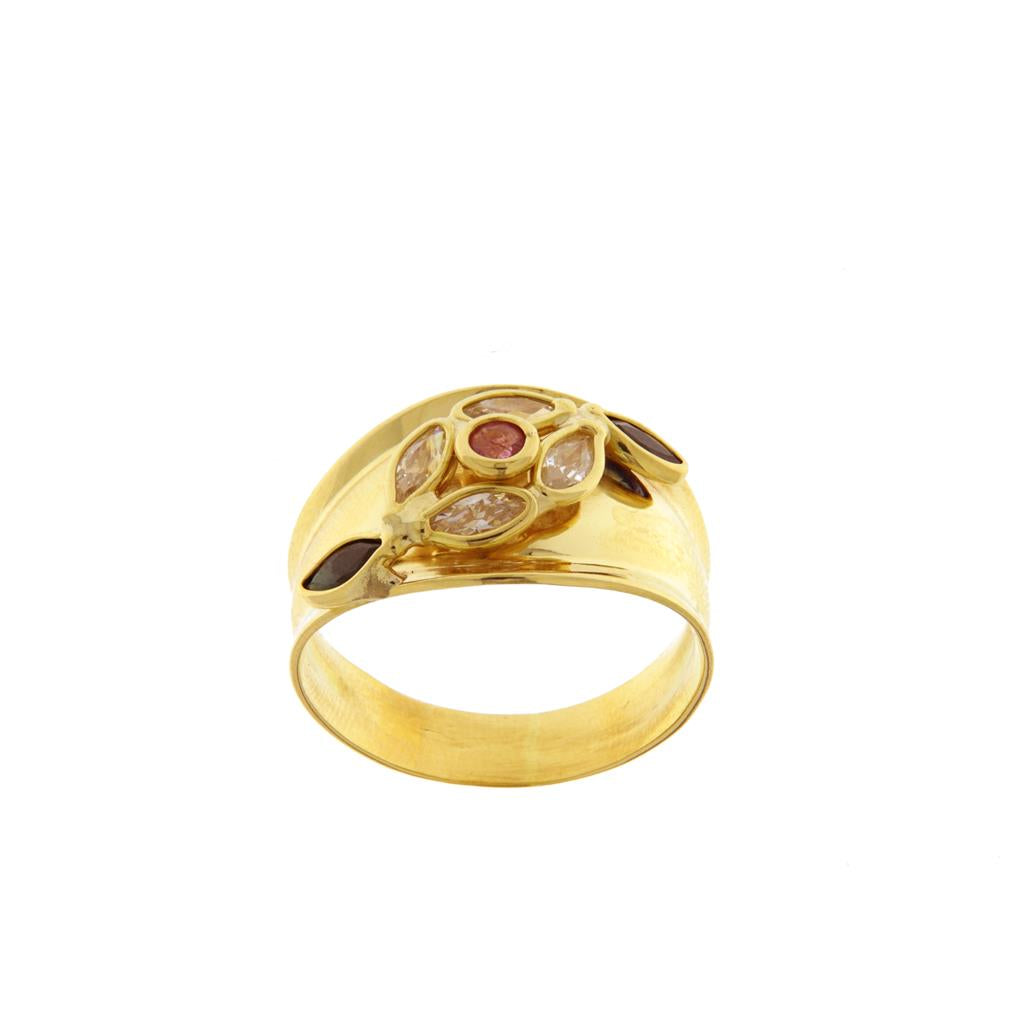 Anello Fascia Pietre Colorate