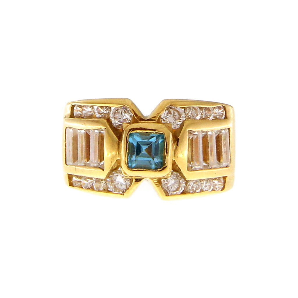 Anello Fascia con Topazio Azzurro