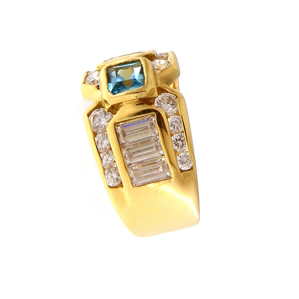 Anello Fascia con Topazio Azzurro