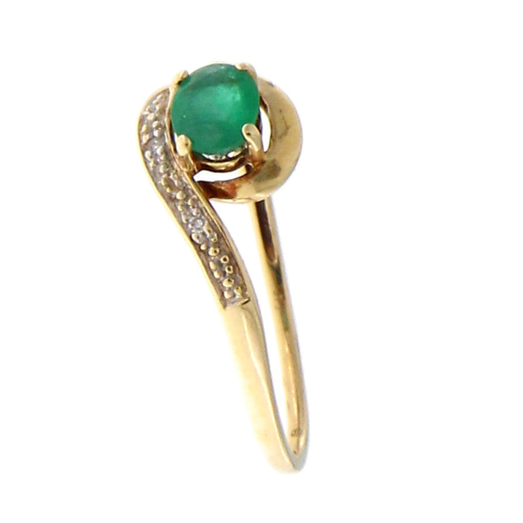 Anello Contrariè con Smeraldo da 0.2 CT e Diamanti da 0.05 CT
