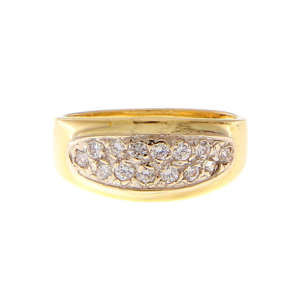 Anello Fascia con Zirconi