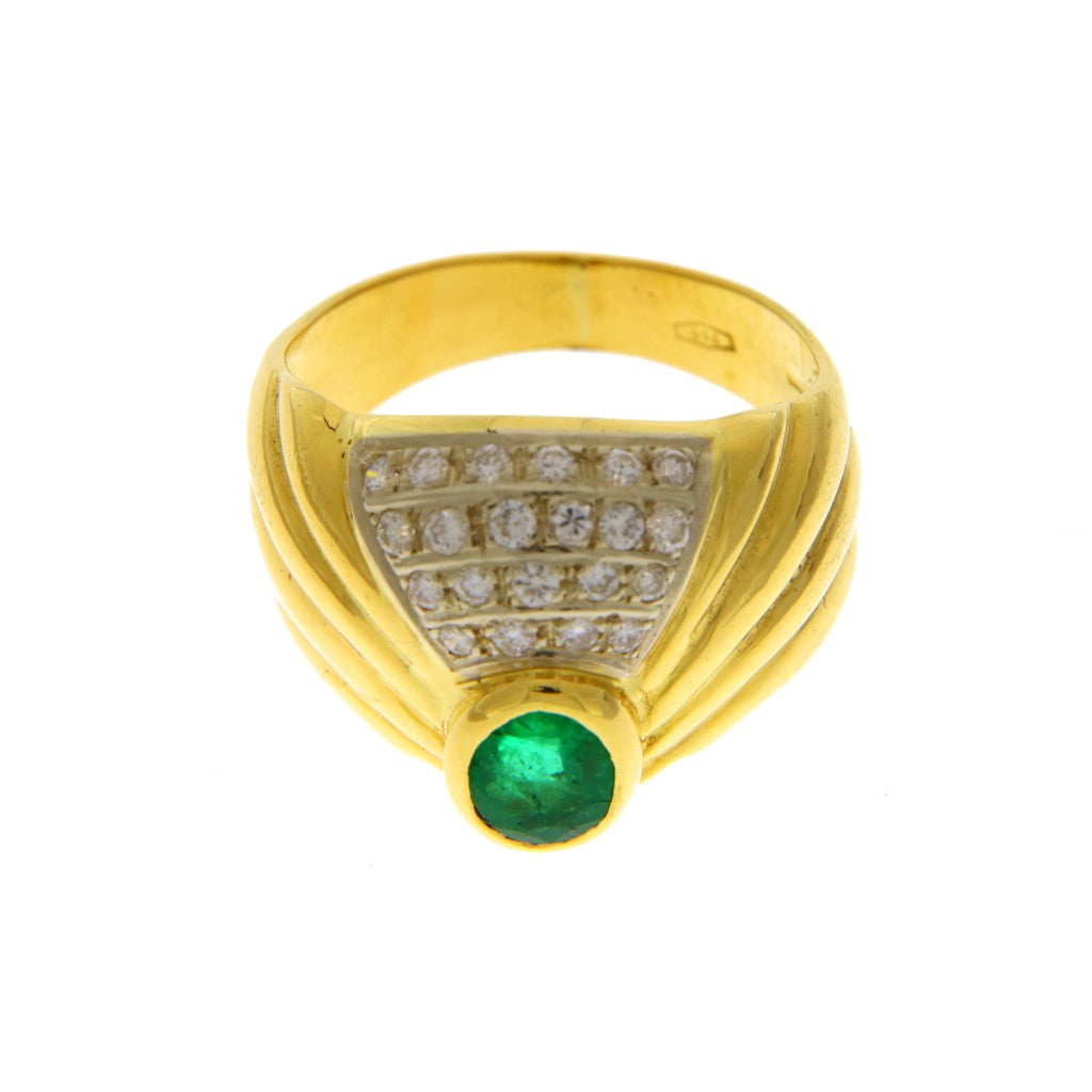 Anello Fascia con Smeraldo da 0,75 CT e Diamanti da 0.05CT