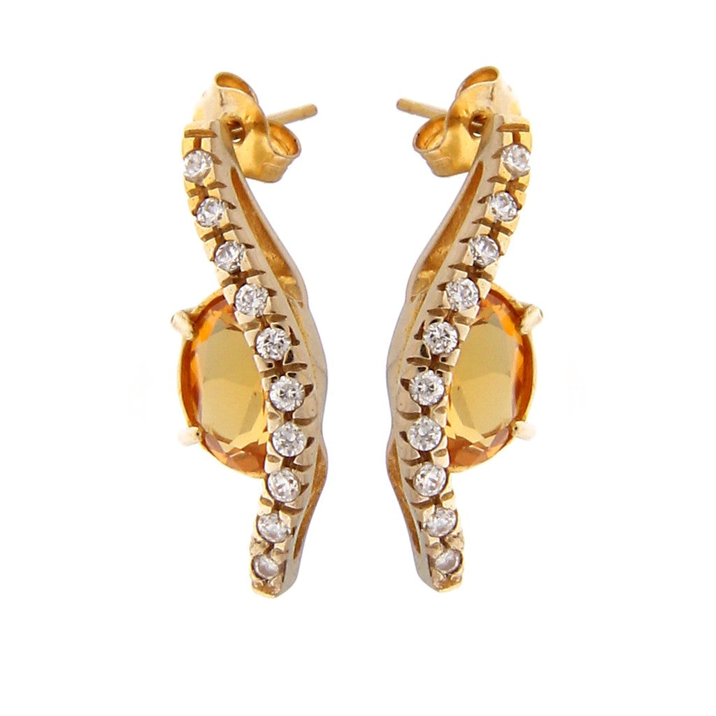 Orecchini Fantasia Bianco-Arancio