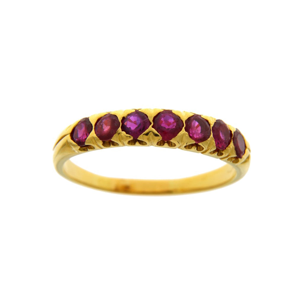 Anello Riviera di Rubini da 0.1 CT cadauno