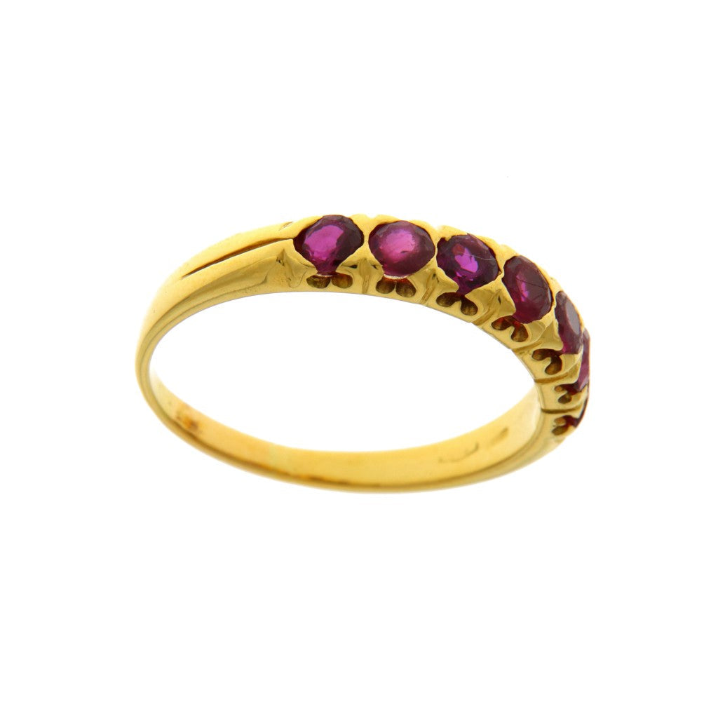 Anello Riviera di Rubini da 0.1 CT cadauno