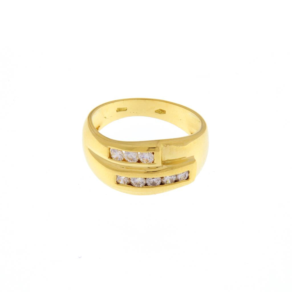 Anello Fascia con Pietre Bianche