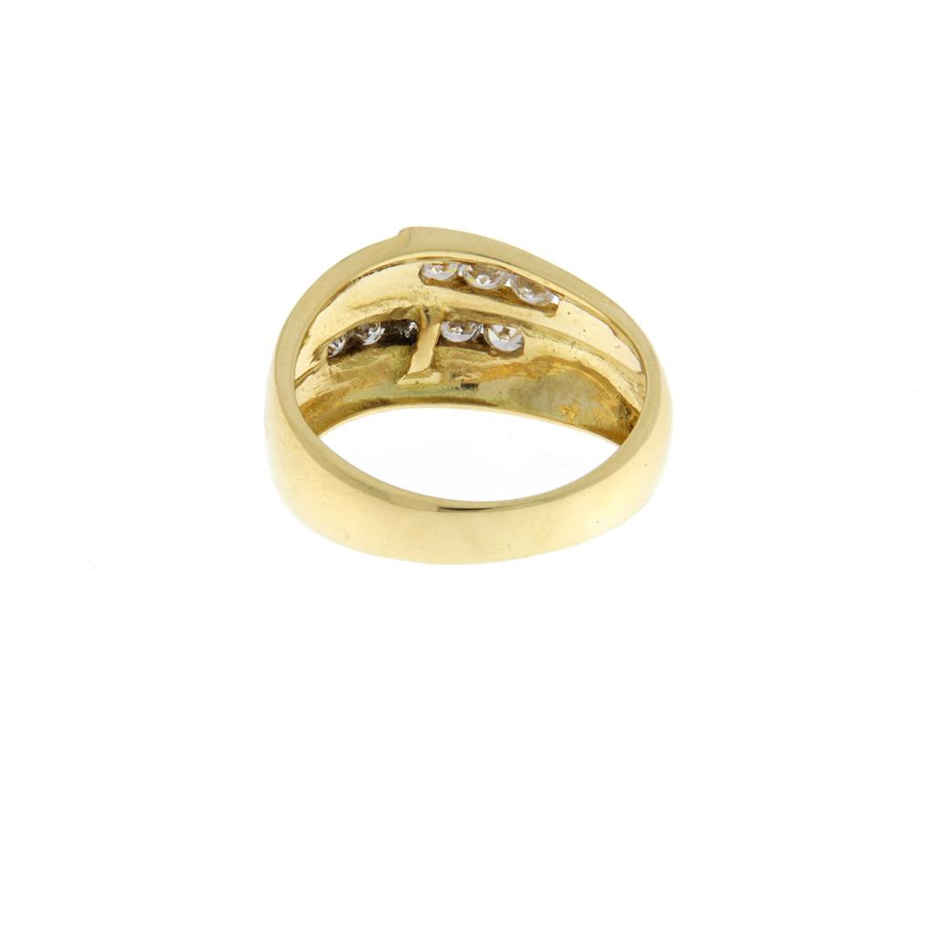 Anello Fascia con Pietre Bianche