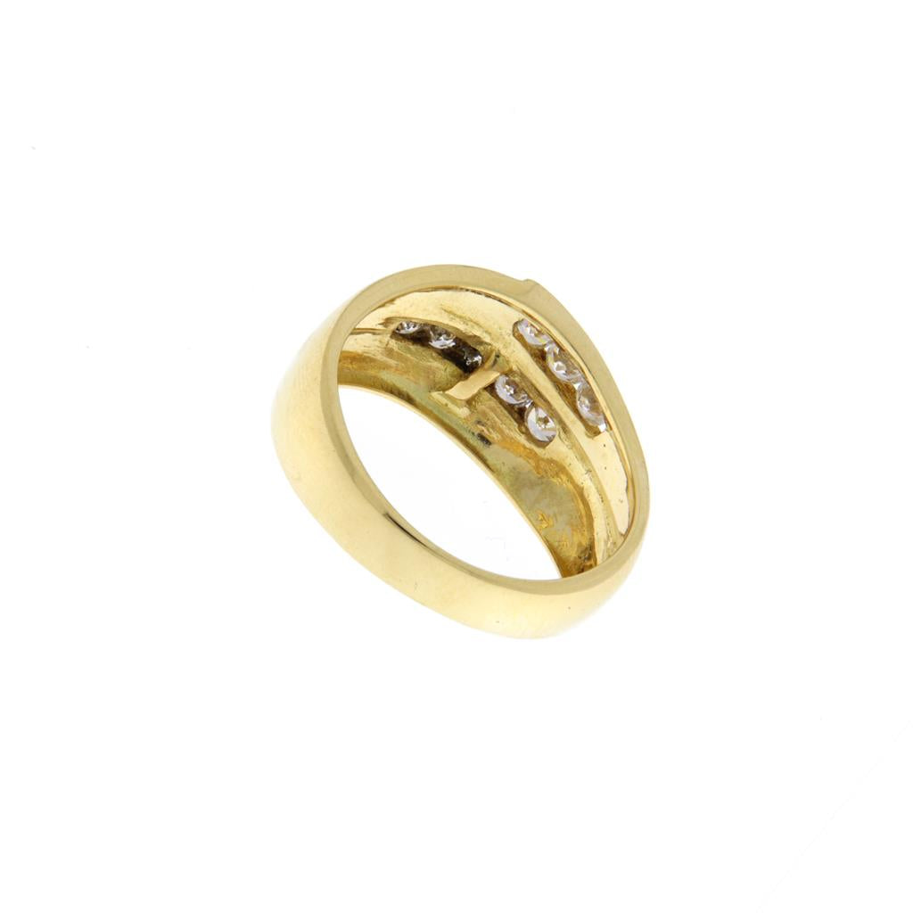 Anello Fascia con Pietre Bianche