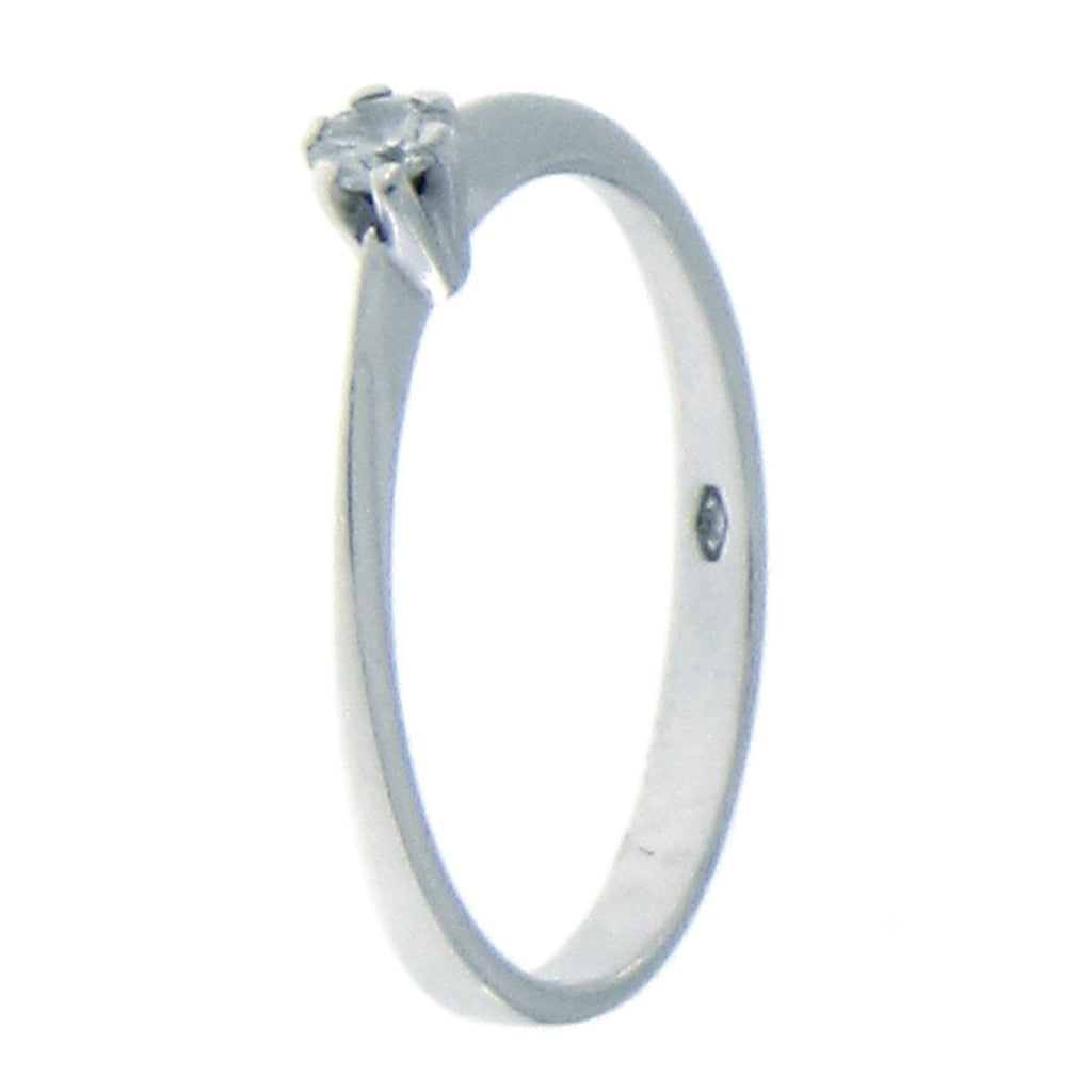 Anello Solitario con Diamante da 0.01 CT