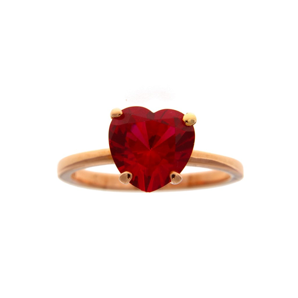 DoDo Anello con Rubino Sintetico a Cuore (Articolo Non in Saldo)
