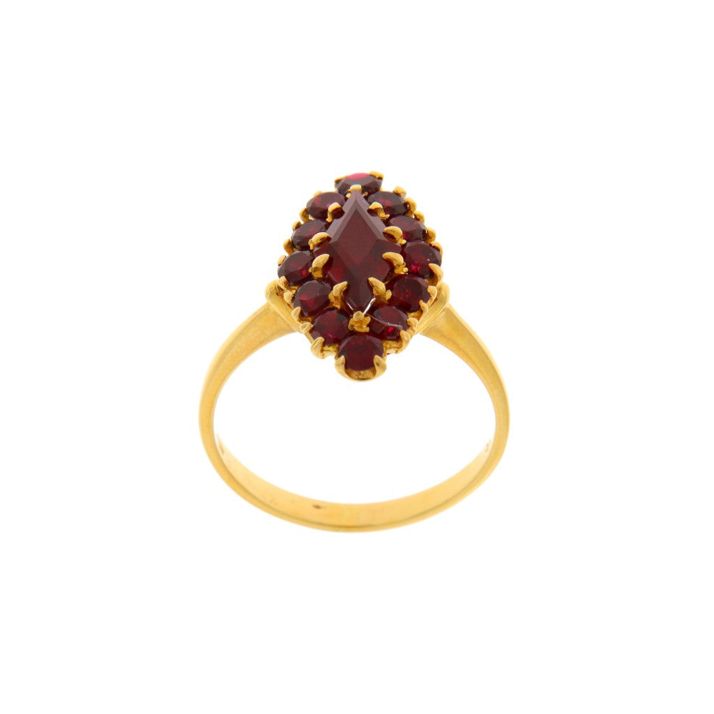 Anello Rombo con Granati