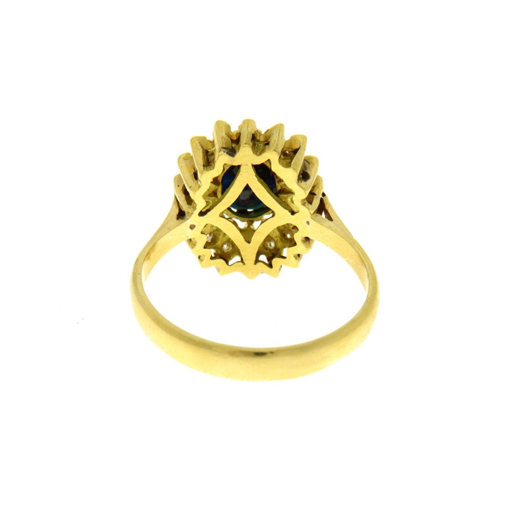 Anello Fiore con Zaffiro e Diamanti (Articolo Non in Saldo)