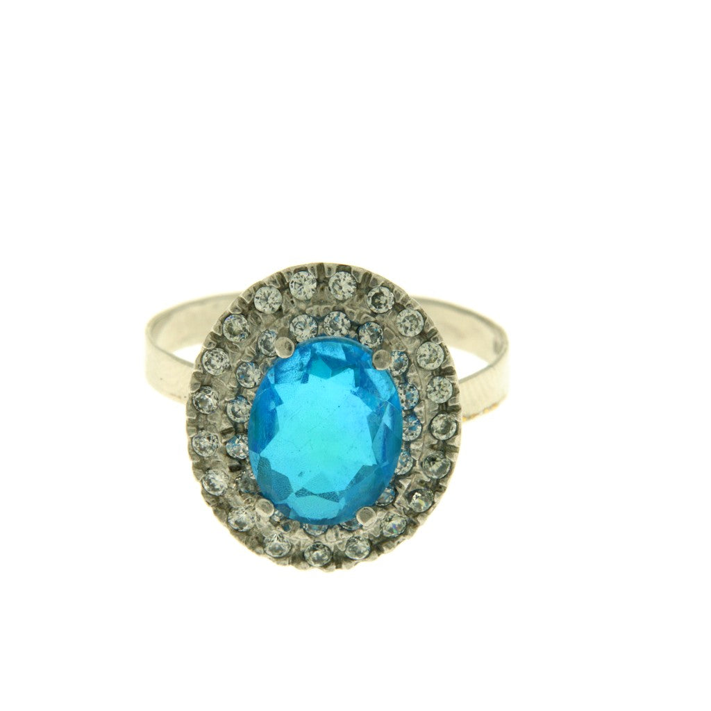 Anello Ovale Pietra Azzurra