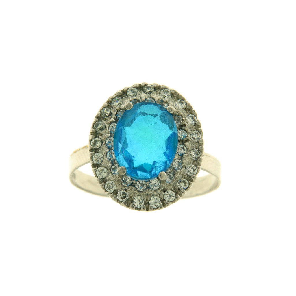 Anello Ovale Pietra Azzurra