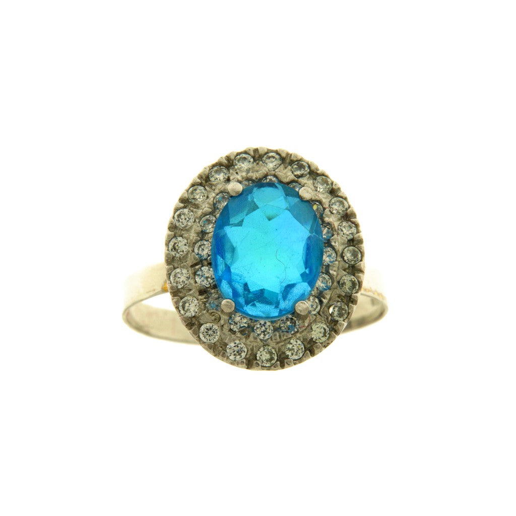 Anello Ovale Pietra Azzurra