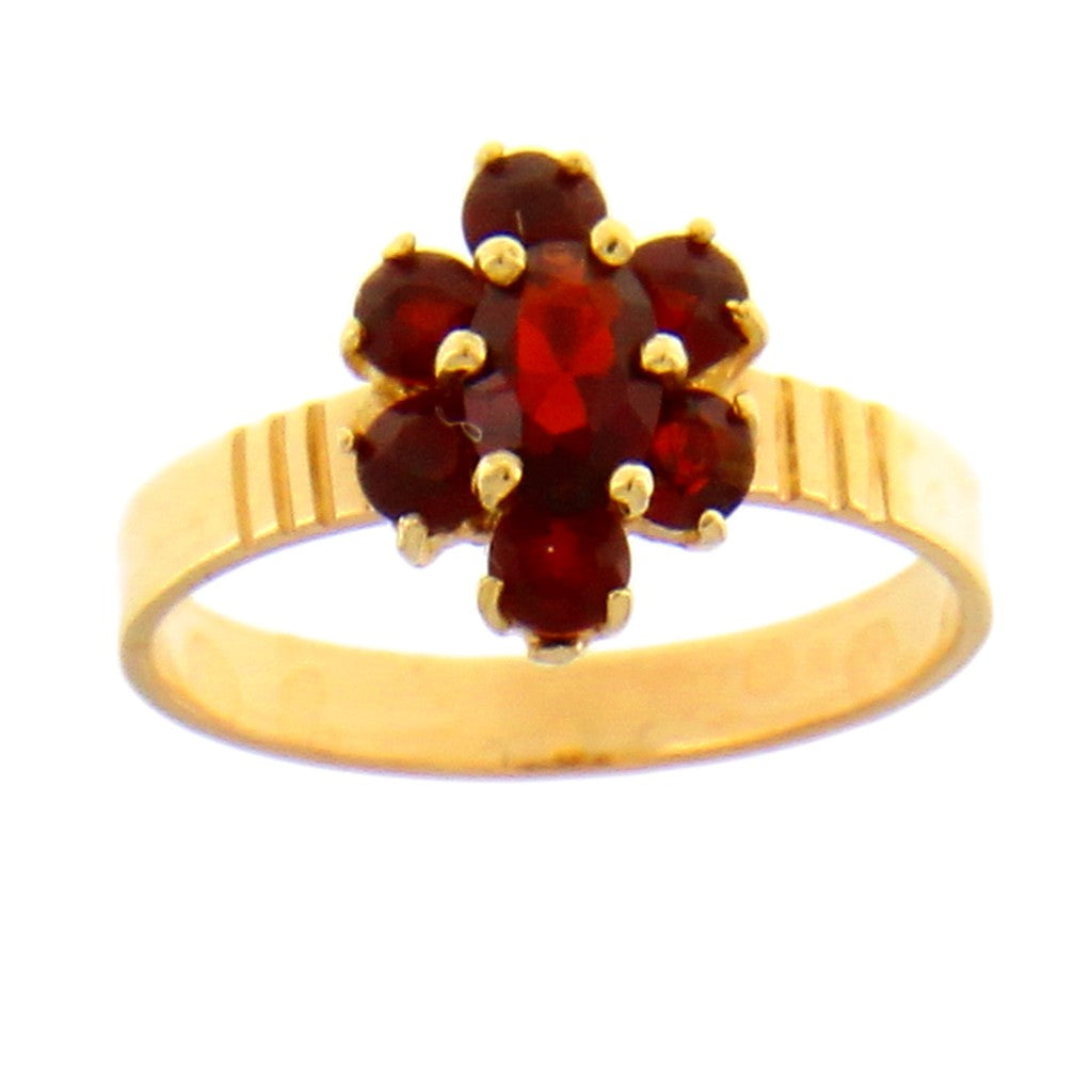 Anello Fiore con Granati